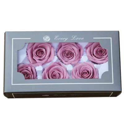 China Rose Hot Selling 6flower Heads Wholesale / Preserved Box Rose Flower For Gifts for sale