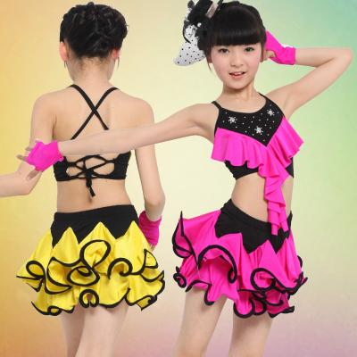 China Children's Latin dance skirt suit girls latin performance dance costume JQ-572 for sale