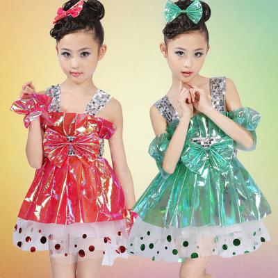 China Children bow skirt with shoulder-straps girls sweet princess stage performance dress for sale