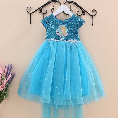 China 2016 Frozen series Elsa sequins summer new performance costume dress festival party dress with long cloak for sale