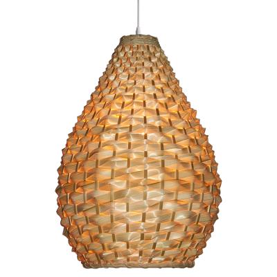 China Downlights Pendant Lamp Natural Bamboo Material Decorative Indoor Lamp Home Lights Bamboo-Woven Chandelier for sale