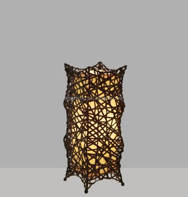 China Lighting Functions Fashion Hand-made Rattan Wicker Table Lamp For Bedroom Living Room Dining Room Decorative for sale