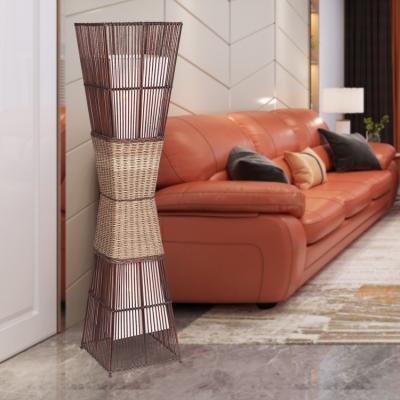 China Lighting Functions Rattan Bamboo Floor Lamp 2 Light Floor Lamp Lights For Home for sale