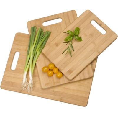 China Sustainable Kitchen Bamboo Cutting Board Set Of 3 Cheese And Vegetable Chopper for sale