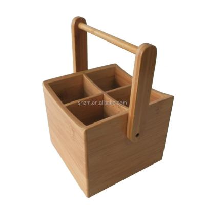 China Sustainable Wholesale Bamboo Flatware Trolley Flatware Serving Bamboo Trolley For Casual Dining Indoor Or for sale