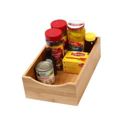 China Sustainable Natural Bamboo Drawer Storage Box Multifunal Drawer Organizer /Kitchen Sundries Rack for sale