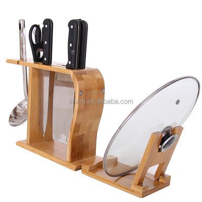 China Sustainable Home Multifunctional Kitchen Use Storage Rack Bamboo Knife Rack for sale