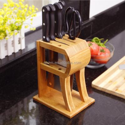 China Sustainable Bamboo Knife Blocks Knife Holder/Holder/Storage For Kitchen R Shape for sale