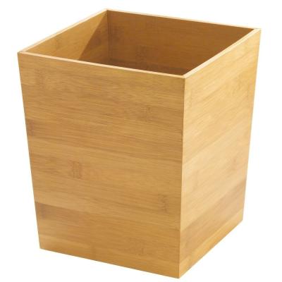 China Sustainable Natural Bamboo Bathroom Collection Waste Basket Bedroom Perfect Trash Can For Bathroom Accessories for sale