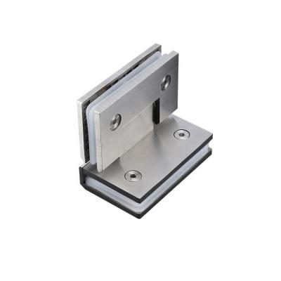 China 304 Stainless Steel Modern Glass To Wall Hardware 90 Degree Wall Mount H Back Plate Hinge Door Hinge For Bathroom for sale