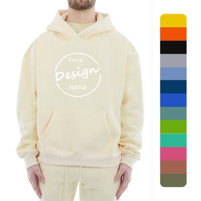 China Anti-pilling OEM High Quality Custom Warm Fleece Embroidery Hoodies Heavy Weight Boxy Fit Hoodies Mens Thick Hoodie for sale