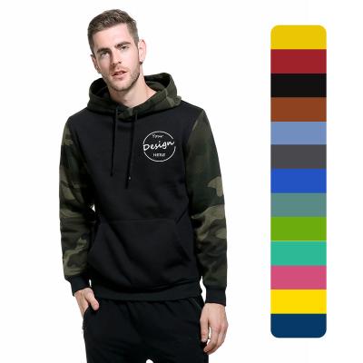 China Anti-pilling OEM Wholesale Camouflage Hoodies 100% Cotton Camo Sleeve Hoodie Custom Logo Printed Men Hoodies for sale