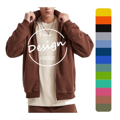 China Anti-pilling OEM Autumn Fleece Cardigan Jacket Stand Collar Zipper Sweatshirt Men Hoodies & Sweatshirt for sale