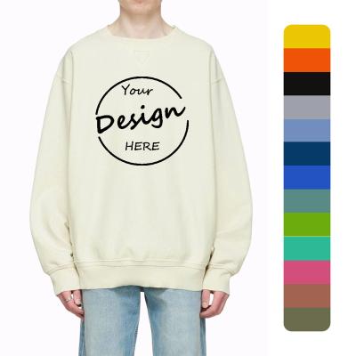 China Anti-pilling OEM Custom logo unisex plain crew neck sweatshirt mens blank oversized pullover cotton crewneck sweatshirt for men for sale