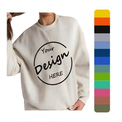 China Breathable OEM Sweatshirt Custom Fleece Blank Unisex Plain Embroidery Crewneck Sweatshirt Oversized Crew Neck Women Sweatshirt for sale