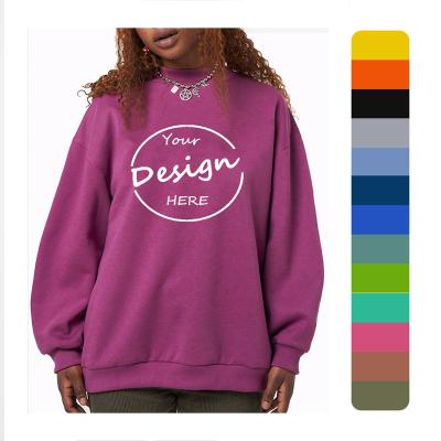 China Breathable OEM High quality 100% cotton fleece heavy weight oversized Crew neck sweatshirt for sale