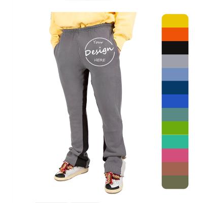 China Anti-pilling OEM custom flared sweatpants cotton Color block track pants men jogger pants flare sweat pants men for sale