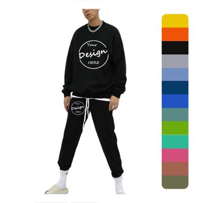 China Breathable OEM Wholesale sweatshirt and sweatpants set unisex fleece tracksuit crewneck sweatshirt set for men for sale