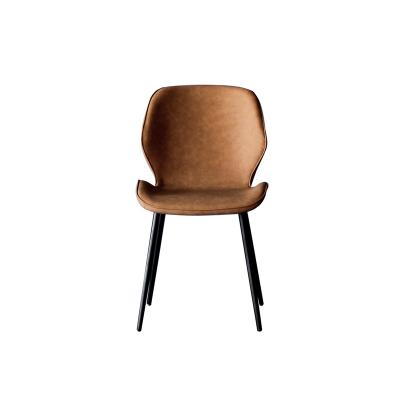 China Wholesale High Quality Removable Cover Leather Minimalist Style Dining Chair Metal Tube With Powder Coating for sale