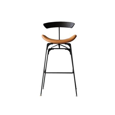 China Modern Nordic bar chair fashion iron leg wooden umpire chair for sale