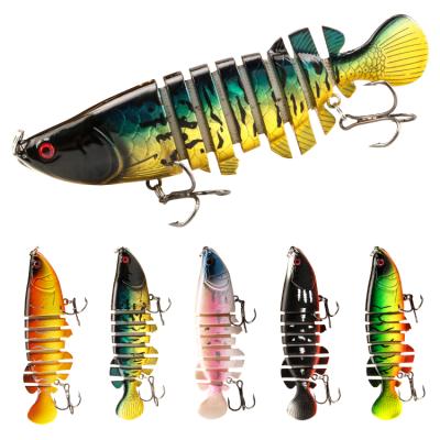 China Newup Realistic Fishing Lure Common Groundbait 8 Segments Fishing Lure Articulos PESCA Multi Jointed Hard Groundbait A0193 for sale