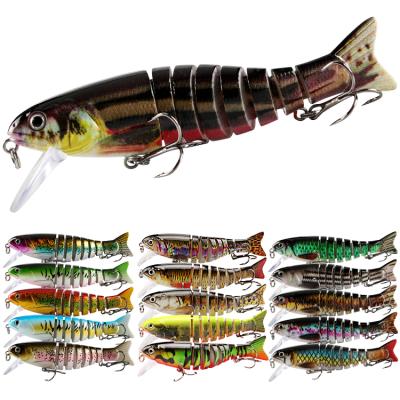 China ABS Multi Hot Joints Hard Bait Fishing Lure Lifelike Jointed Minnow Fishing Lures Swimbait With Hook Segments Multi Swimbait Minnow for sale