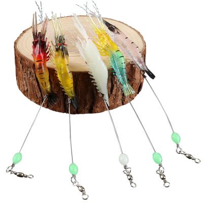 China ABS Plastic Latest Design Super Attracting Fish Shrimp Fishing Lure Artificial Soft Jigs Wooden Shrimp Squid Bait for sale