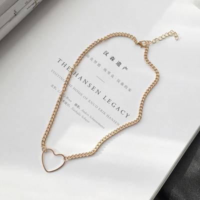 China Others Simple Hollow Heart Soft Necklace Heart Shaped Peach Clavicle Chain Personalized Love Female Border Popu for sale