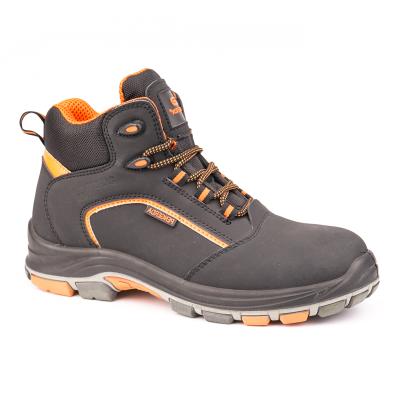 China Safety Steel Toe Mid Cut Rubber Outsole Acid Resistant Work Boots Waterproof Anti Slip Hiking Shoes for sale