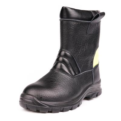 China Men Safety Shoes High Top Genuine Leather Anti-static Nano Rubber Outsole Toe Waterproof No Lace Work Boot for sale