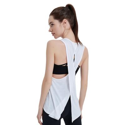 China QUICK DRY Workout Clothes Polyester Breathable Cross Body Fitness Women Yoga Halterneck Top For Women for sale