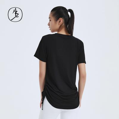 China Popular QUICK-DRY Length Designer Fashion Printing Ladies T-Shirts Convertible Tops for sale