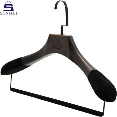 China High End Vintage Custom Suit Non Slip Wooden Hangers for sale