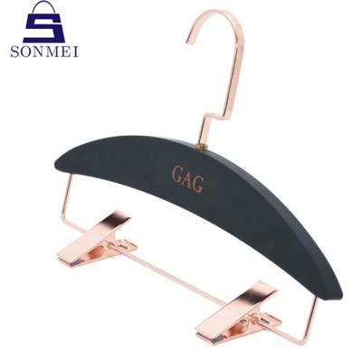 China Durable Customize Fancy Plastic Pant Skirt Hangers With Clips for sale