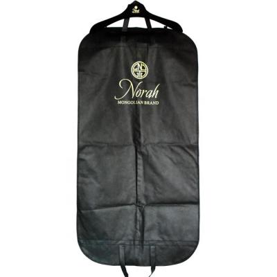 China Black Foldable Custom Logo Printing Nonwoven Luxury Suit Cover Garment Bag for sale