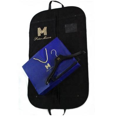 China Foldable Custom Fabric Suit Cover Luxury Storage Bag With Hangers for sale