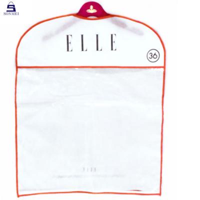 China Customized Logo Transparent Customized Black Non Woven Clothing Cover Blank Bag for sale