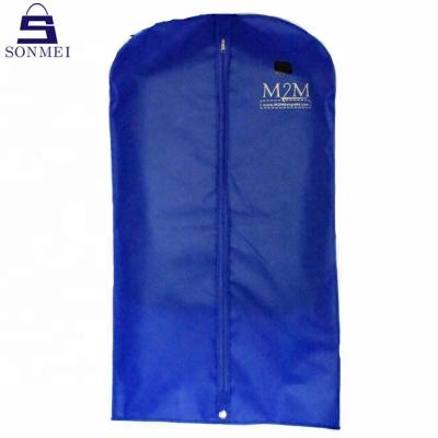 China Custom Non Woven Trasparent Cloth Dust Cover Garment Bags Logo Suit Bag for sale