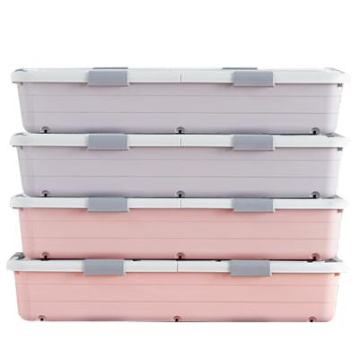 China 2021 PP Sustainable Home Plastic Storage Box Container Under Bed Storage Box With Lid for sale