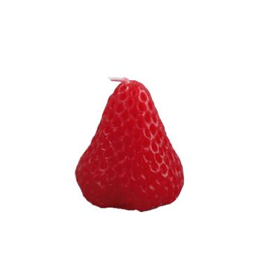 China Red Cute Strawberry Birthday Cake Candle Insert Aroma Party Ornaments Small 4cm for sale