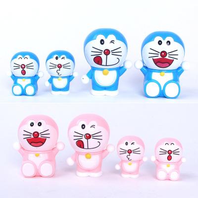 China 3 Years+ 4 Pieces Cake Topper Blue and Pink Cartoon Doraemon Set Pink and Blue Family of Four for Cake Decorating for sale