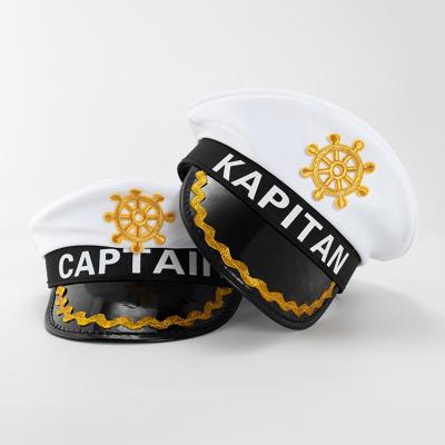 China Image Maker Supply White Halloween Captain Sailor Hat Stage Props With Custom Design Hat For Kids for sale