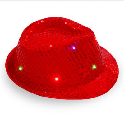 China Cheap Image Factory Price Fashion LED Glitter Hats Felted Hat Jazz Hats at Masquerade Parties for sale