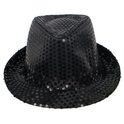 China Good Picture Price Good Quality Jazz Sequin Hats For Dance Party Sequin Jazz Felted Hat Adult Celebration Hat for sale