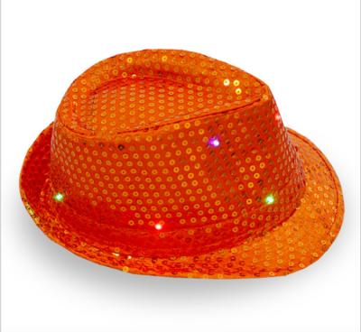 China Image China Suppliers Festival Party Led Jazz Hat Sequin Felted Hat Custom LED Hat at Masquerade Parties for sale