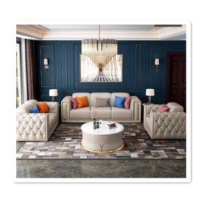 China Durable European luxury sofa set living room furniture home design furniture leather sofa hotel office living room for sale