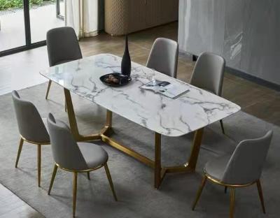 China Dining Room Furniture New Design Durable Luxury Marble Dining Table Set Modern Dining Tables And Chairs Dining Table Set for sale