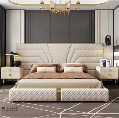 China Factory direct sale bedroom furniture modern design durable velvet fabric queen king size double bed for sale