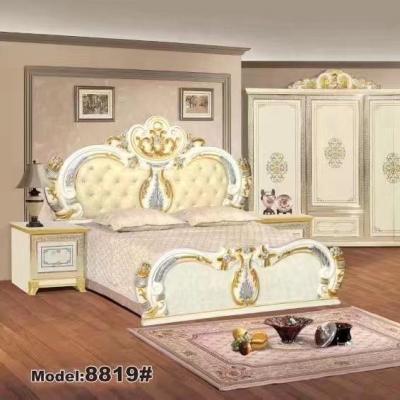 China Durable Luxury European Bedroom Furniture Large Wooden Bedroom Set for sale