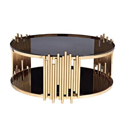 China Durable Furniture Hot Selling Luxury Coffee Table Set Round Stainless Steel Coffee Table For Living Room for sale